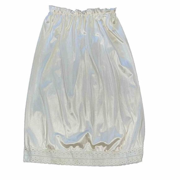Vintage Opalaire Slip Size‎ Medium Ivory Lace Trim Secretary Geek Lingerie - Picture 1 of 5